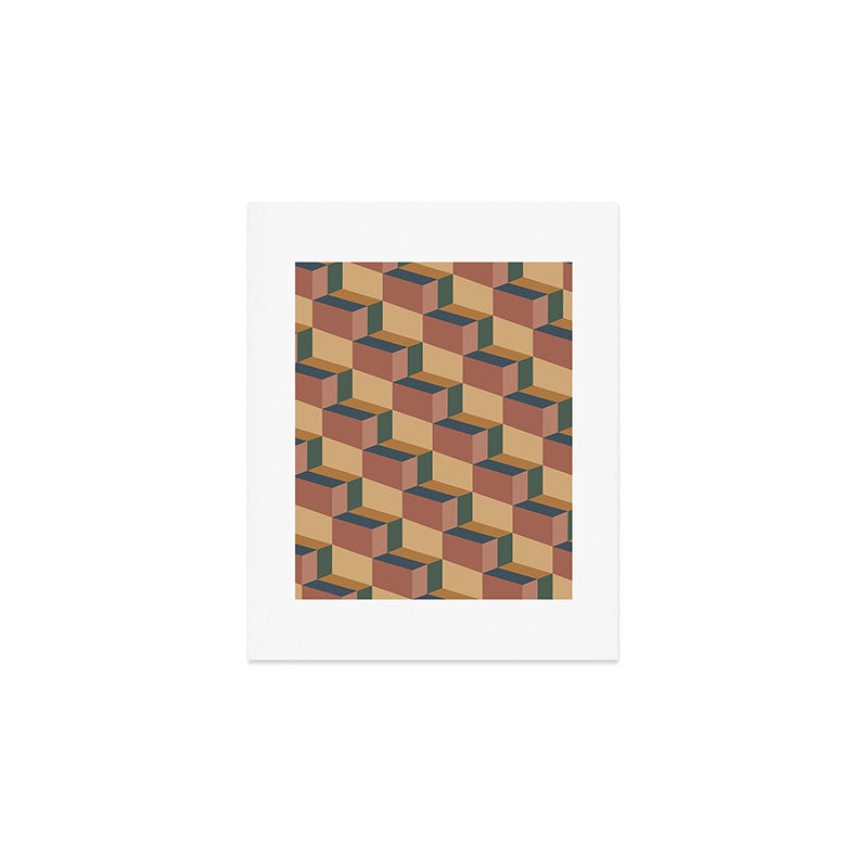 Cuboid Geometric Abstract Shapes Pattern XI Art Print Gallery Image 1