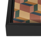 Cuboid Geometric Abstract Shapes Pattern XI Framed Canvas Print Gallery Image 3