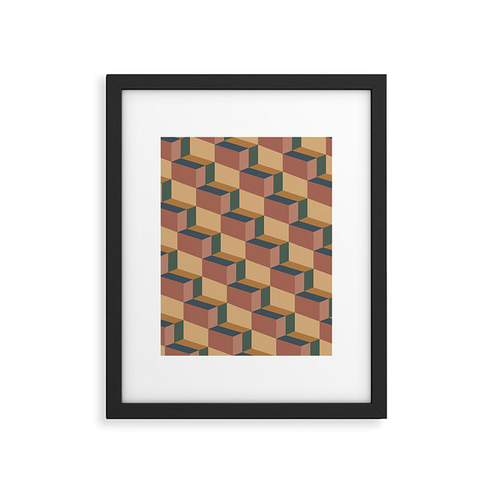 Cuboid Geometric Abstract Shapes Pattern XI Framed Art Print Gallery Image 1