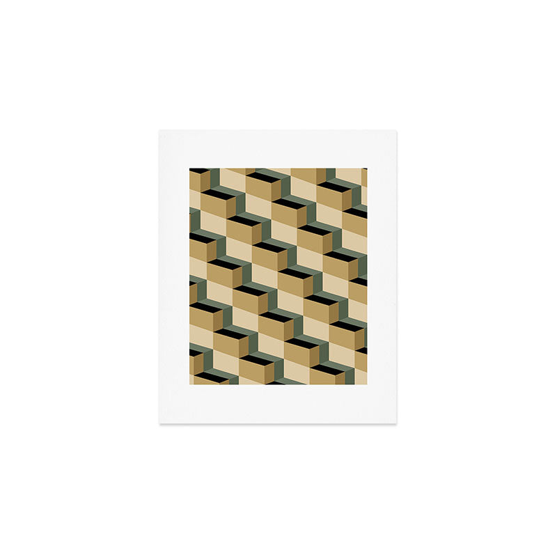 Cuboid Geometric Abstract Shapes Pattern XII Art Print Gallery Image 1