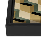 Cuboid Geometric Abstract Shapes Pattern XII Framed Canvas Print Gallery Image 3