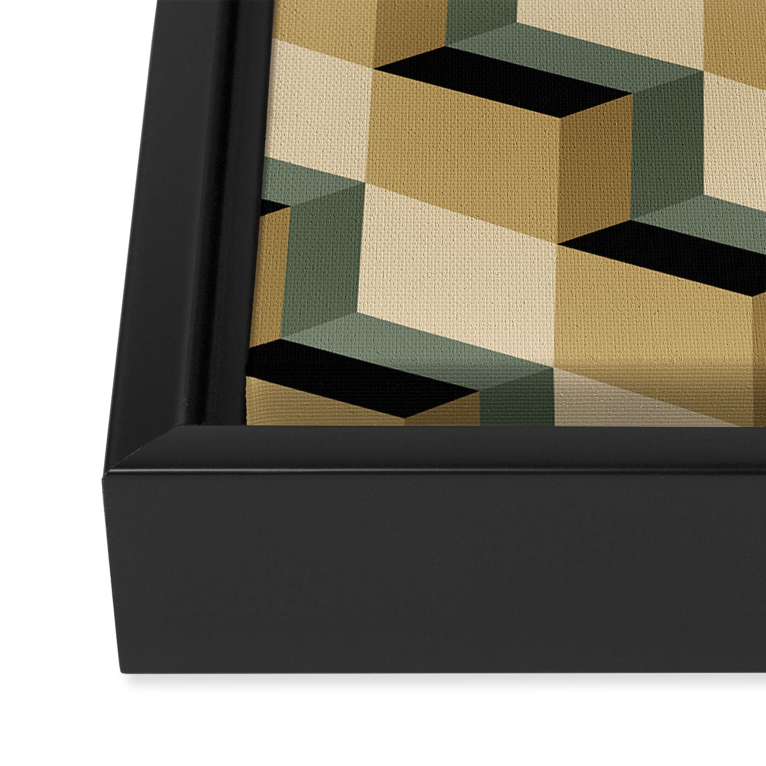 Cuboid Geometric Abstract Shapes Pattern XII Framed Canvas Print Gallery Image 3