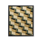 Cuboid Geometric Abstract Shapes Pattern XII Framed Canvas Print Gallery Image 8