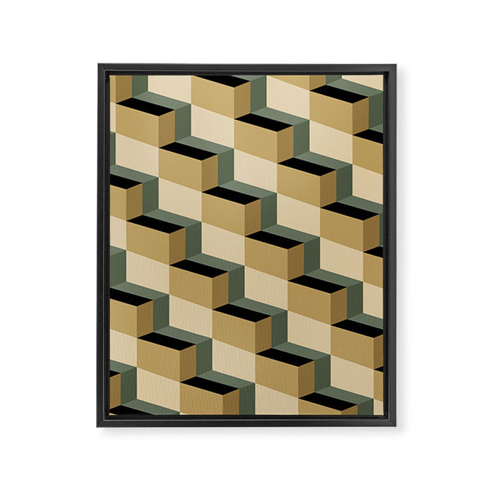 Cuboid Geometric Abstract Shapes Pattern XII Framed Canvas Print Gallery Image 1
