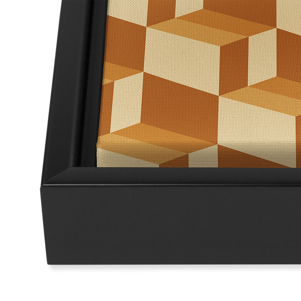 Cuboid Geometric Abstract Shapes Pattern XIII Framed Canvas Print Gallery Image 3