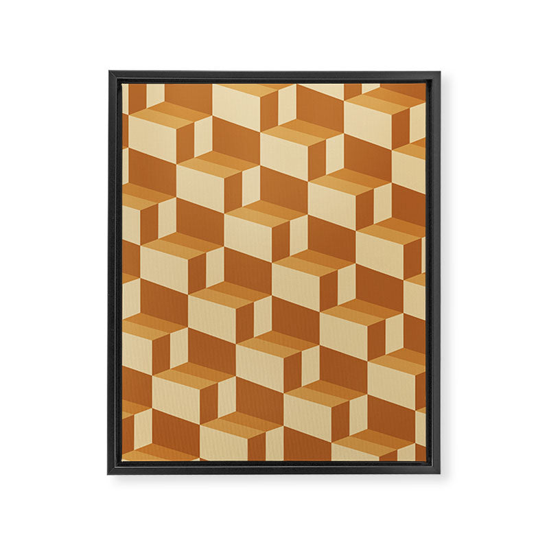 Cuboid Geometric Abstract Shapes Pattern XIII Framed Canvas Print Gallery Image 8