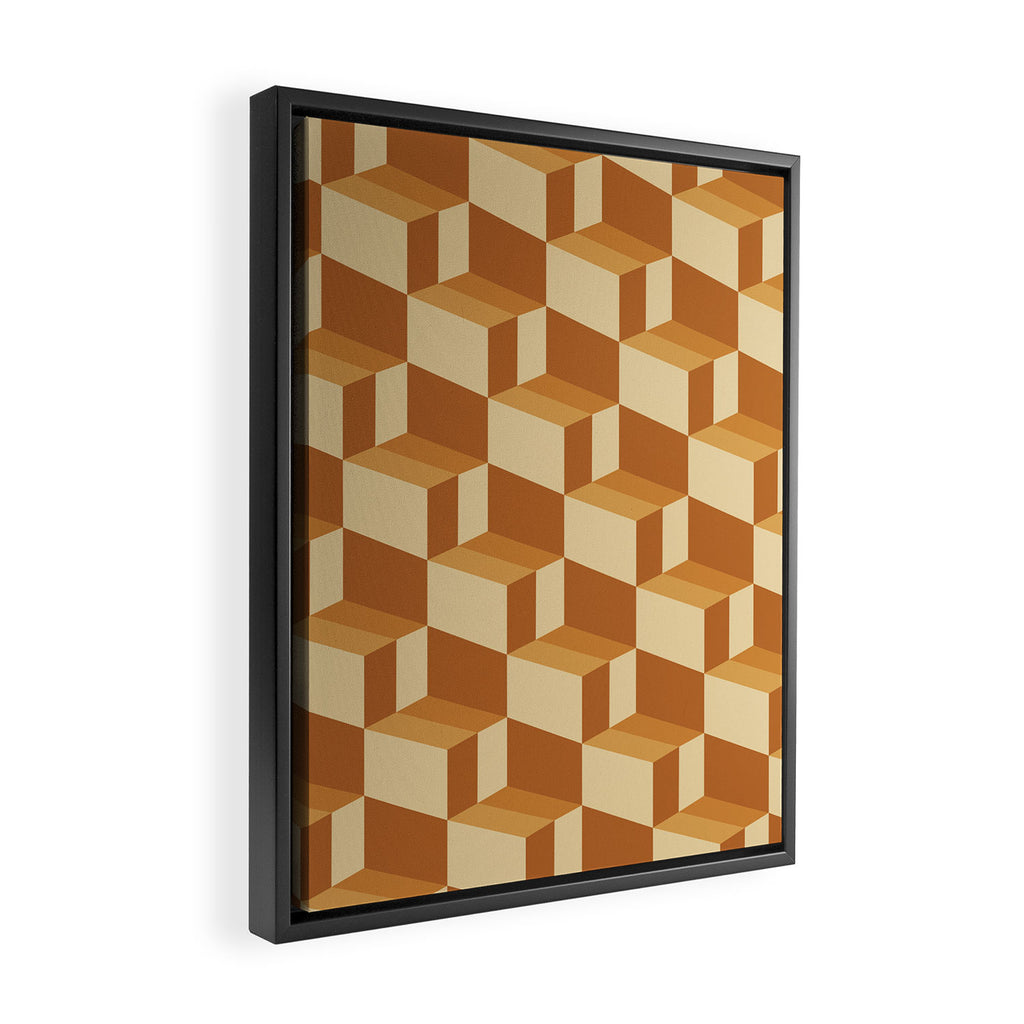 Cuboid Geometric Abstract Shapes Pattern XIII Framed Canvas Print Gallery Image 2
