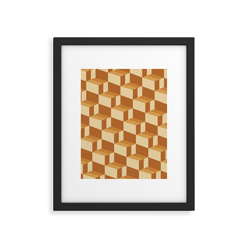 Cuboid Geometric Abstract Shapes Pattern XIII Framed Art Print Gallery Image 6