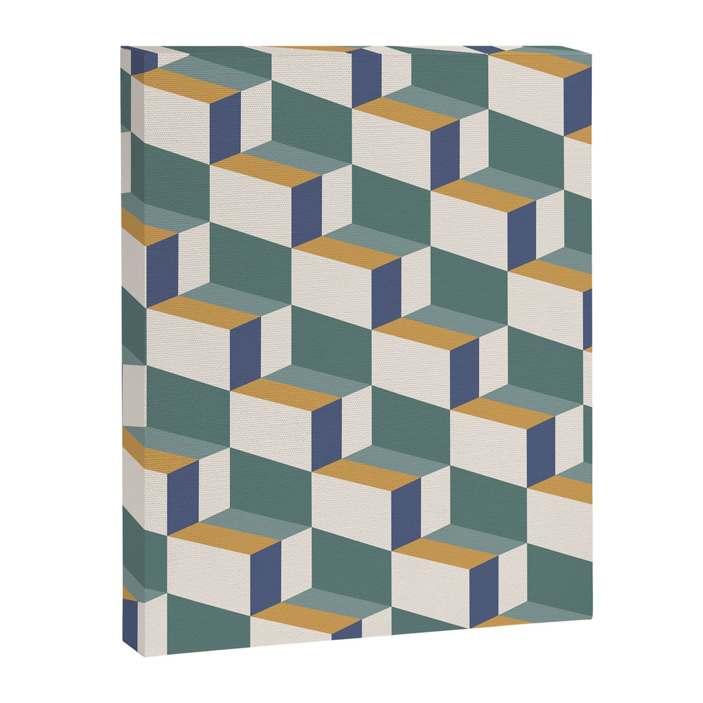 Cuboid Geometric Abstract Shapes Pattern XIV Canvas Print Gallery Image 8