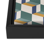 Cuboid Geometric Abstract Shapes Pattern XIV Framed Canvas Print Gallery Image 3