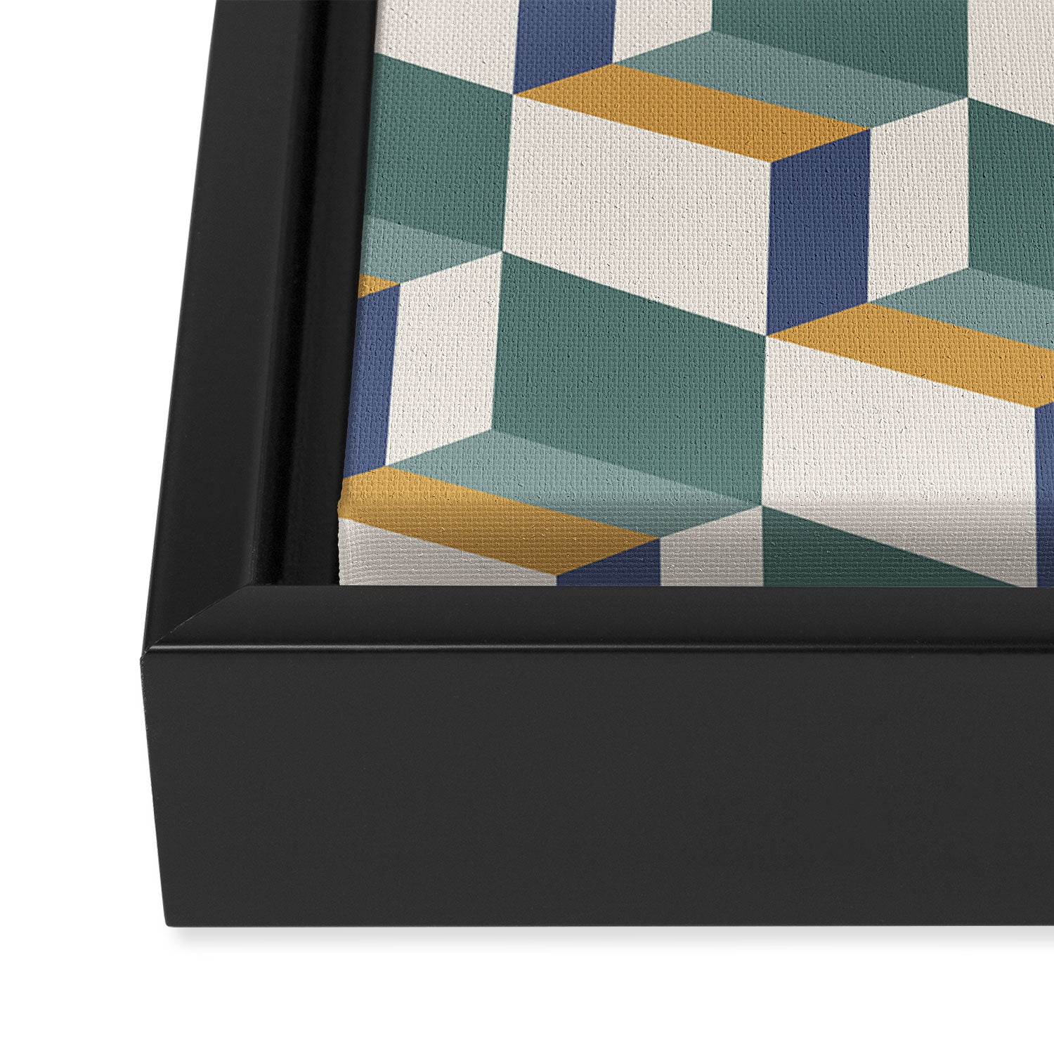 Cuboid Geometric Abstract Shapes Pattern XIV Framed Canvas Print Gallery Image 3