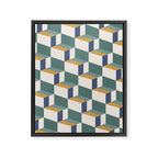 Cuboid Geometric Abstract Shapes Pattern XIV Framed Canvas Print Gallery Image 8