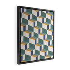 Cuboid Geometric Abstract Shapes Pattern XIV Framed Canvas Print Gallery Image 2