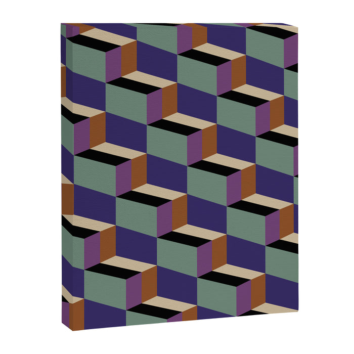 Cuboid Geometric Abstract Shapes Pattern XIX Canvas Print Gallery Image 1