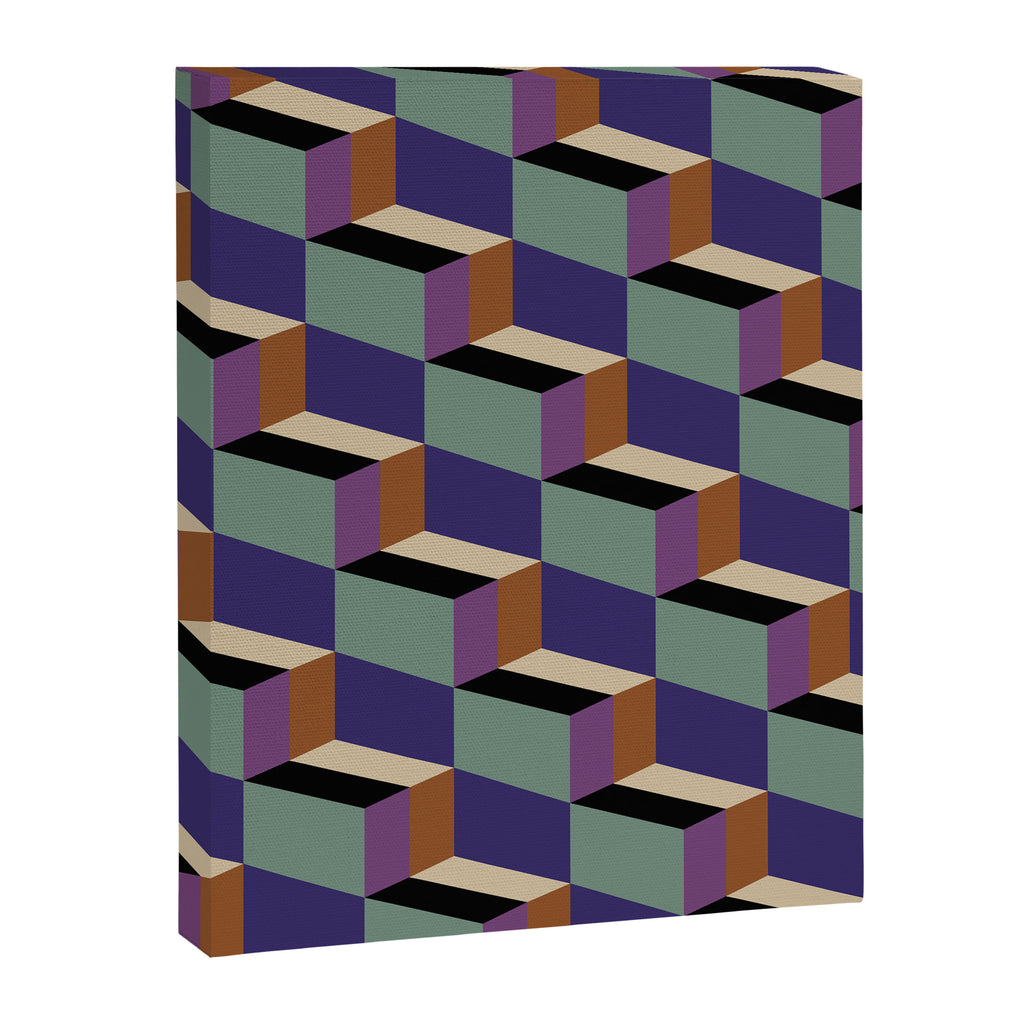 Cuboid Geometric Abstract Shapes Pattern XIX Canvas Print Gallery Image 8