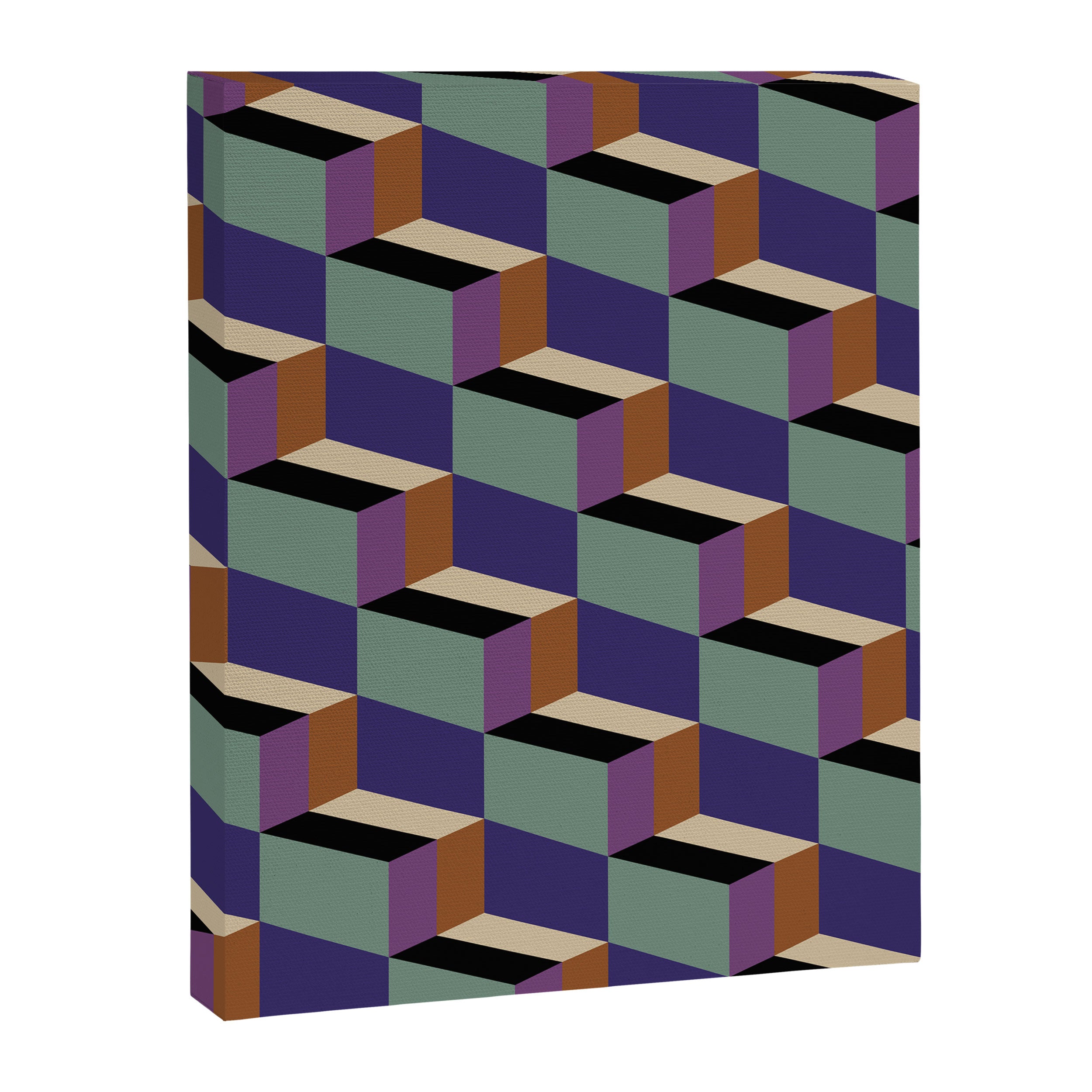 Cuboid Geometric Abstract Shapes Pattern XIX Canvas Print Gallery Image 8