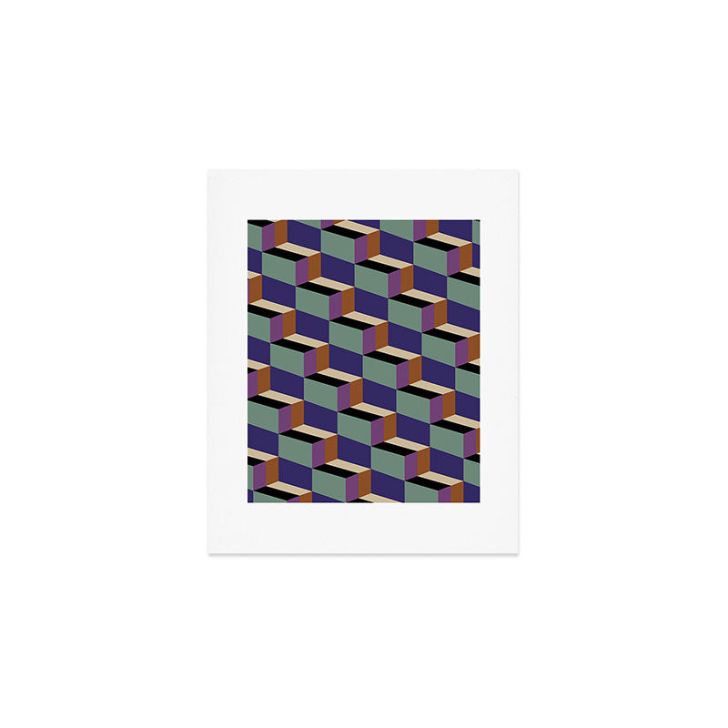 Cuboid Geometric Abstract Shapes Pattern XIX Art Print Gallery Image 1