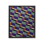 Cuboid Geometric Abstract Shapes Pattern XIX Framed Canvas Print Gallery Image 8