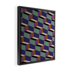 Cuboid Geometric Abstract Shapes Pattern XIX Framed Canvas Print Gallery Image 2