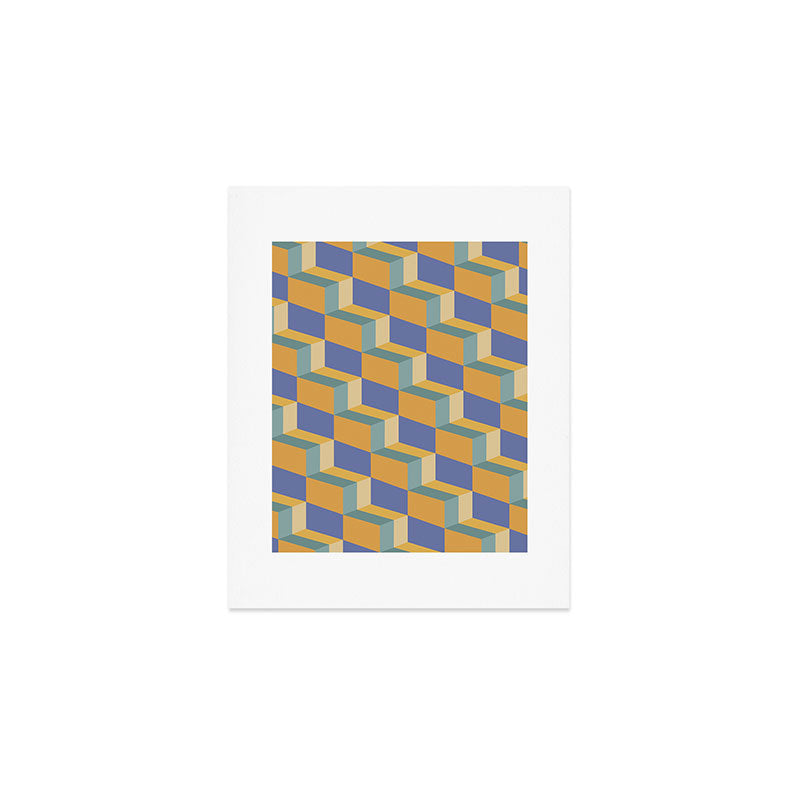 Cuboid Geometric Abstract Shapes Pattern XV Art Print Gallery Image 1