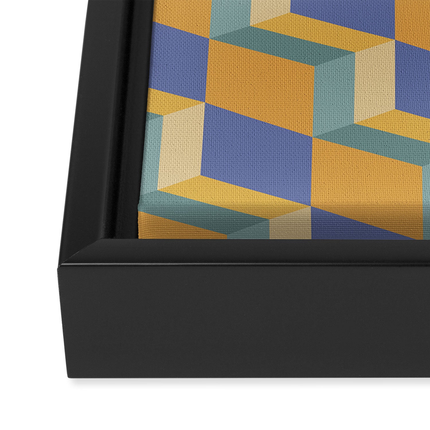 Cuboid Geometric Abstract Shapes Pattern XV Framed Canvas Print Gallery Image 3