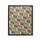 Cuboid Geometric Abstract Shapes Pattern XV Framed Canvas Print Gallery Image 8
