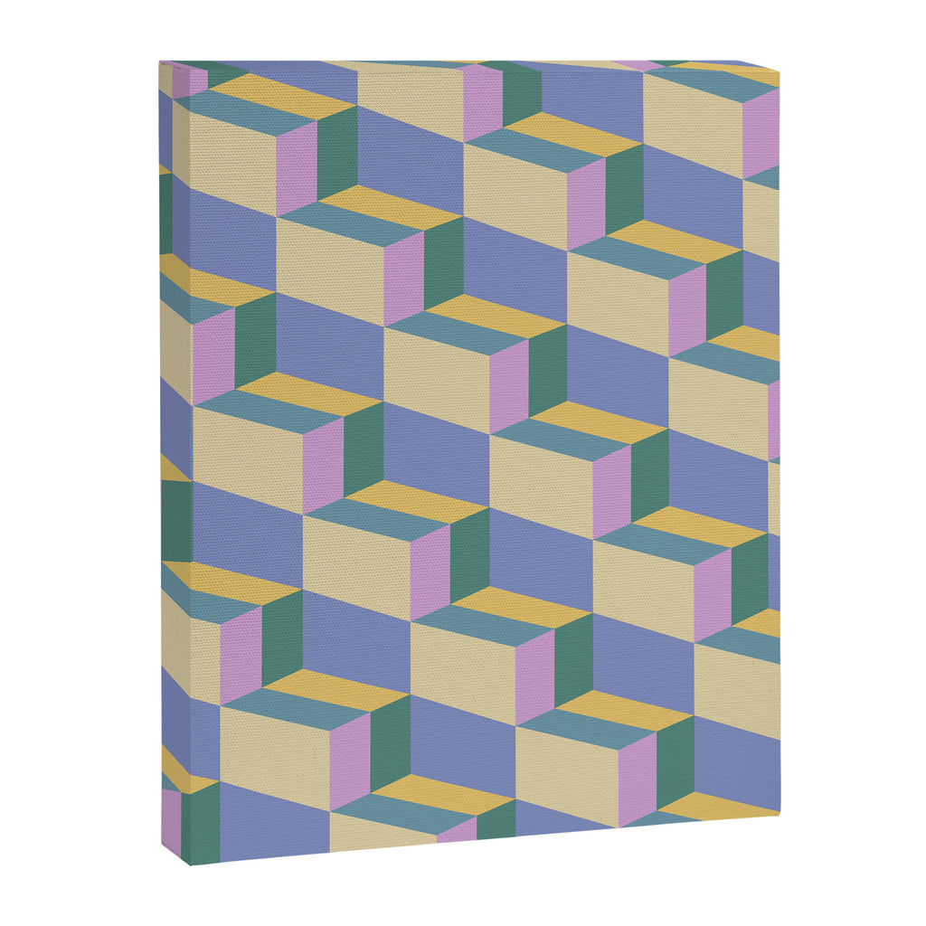Cuboid Geometric Abstract Shapes Pattern XVI Canvas Print Gallery Image 8