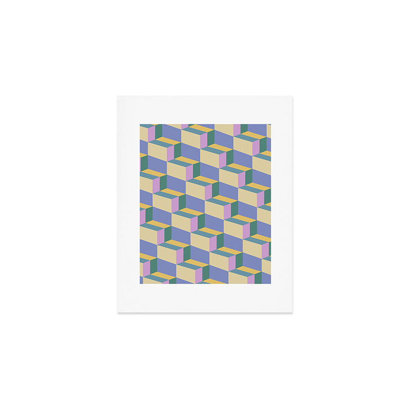 Cuboid Geometric Abstract Shapes Pattern XVI Art Print Gallery Image 1