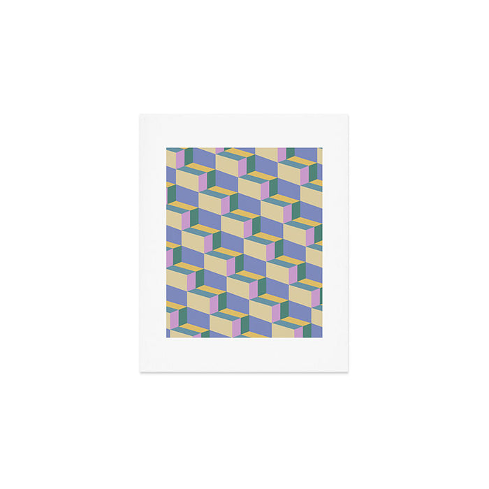 Cuboid Geometric Abstract Shapes Pattern XVI Art Print Gallery Image 1