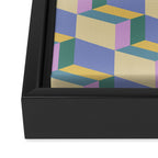 Cuboid Geometric Abstract Shapes Pattern XVI Framed Canvas Print Gallery Image 3