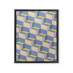 Cuboid Geometric Abstract Shapes Pattern XVI Framed Canvas Print Gallery Image 8