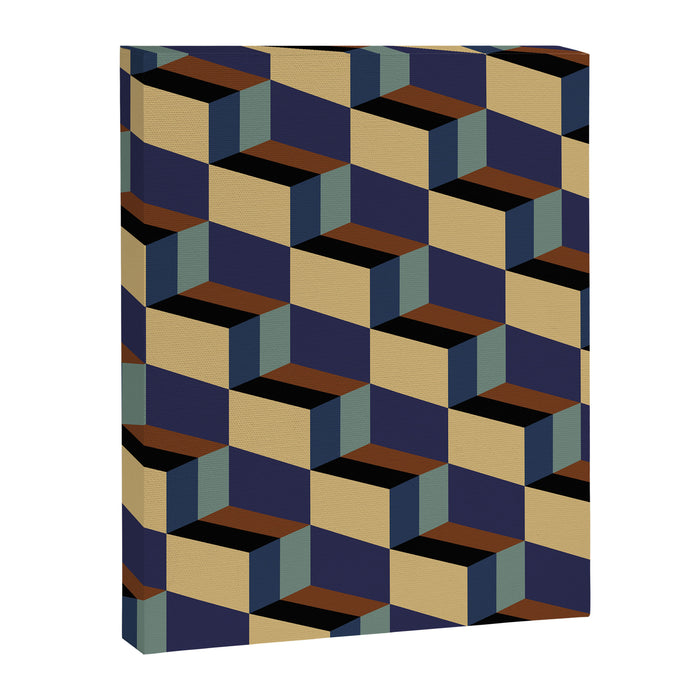 Cuboid Geometric Abstract Shapes Pattern XVII Canvas Print Gallery Image 1