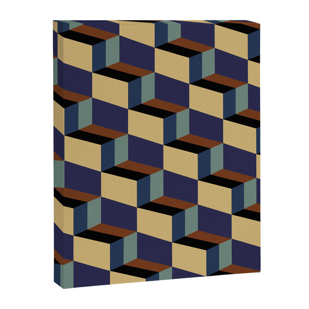 Cuboid Geometric Abstract Shapes Pattern XVII Canvas Print Gallery Image 8