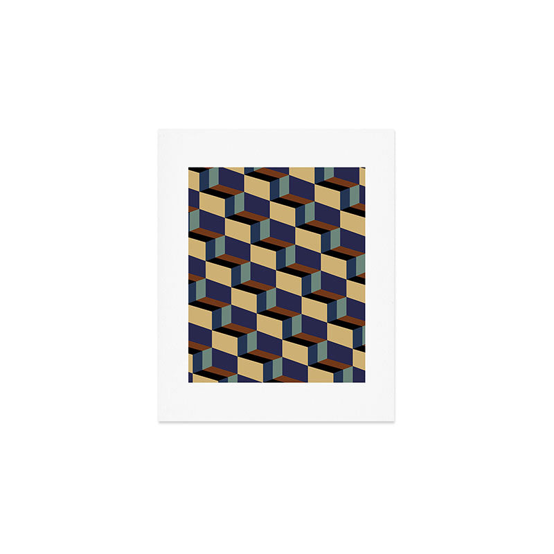 Cuboid Geometric Abstract Shapes Pattern XVII Art Print Gallery Image 1