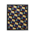 Cuboid Geometric Abstract Shapes Pattern XVII Framed Canvas Print Gallery Image 8
