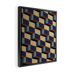 Cuboid Geometric Abstract Shapes Pattern XVII Framed Canvas Print Gallery Image 2