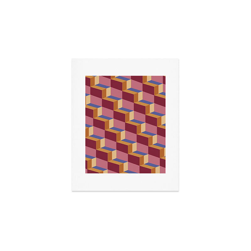 Cuboid Geometric Abstract Shapes Pattern XVIII Art Print Gallery Image 1