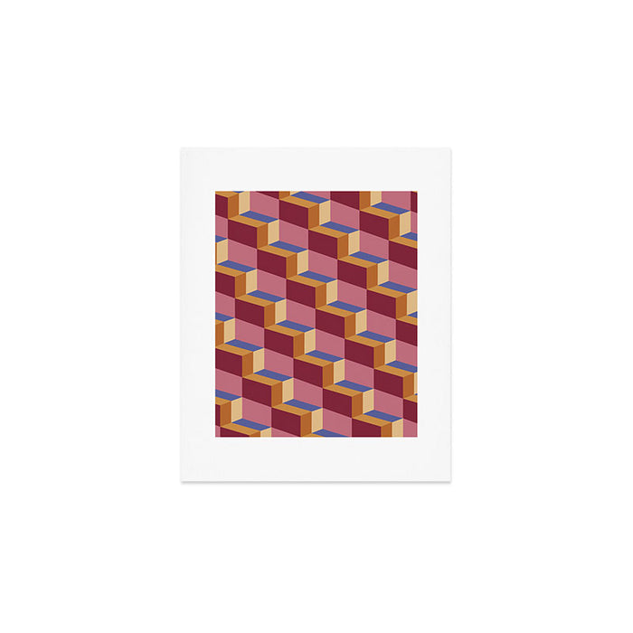 Cuboid Geometric Abstract Shapes Pattern XVIII Art Print Gallery Image 1