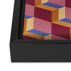 Cuboid Geometric Abstract Shapes Pattern XVIII Framed Canvas Print Gallery Image 3