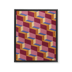 Cuboid Geometric Abstract Shapes Pattern XVIII Framed Canvas Print Gallery Image 8