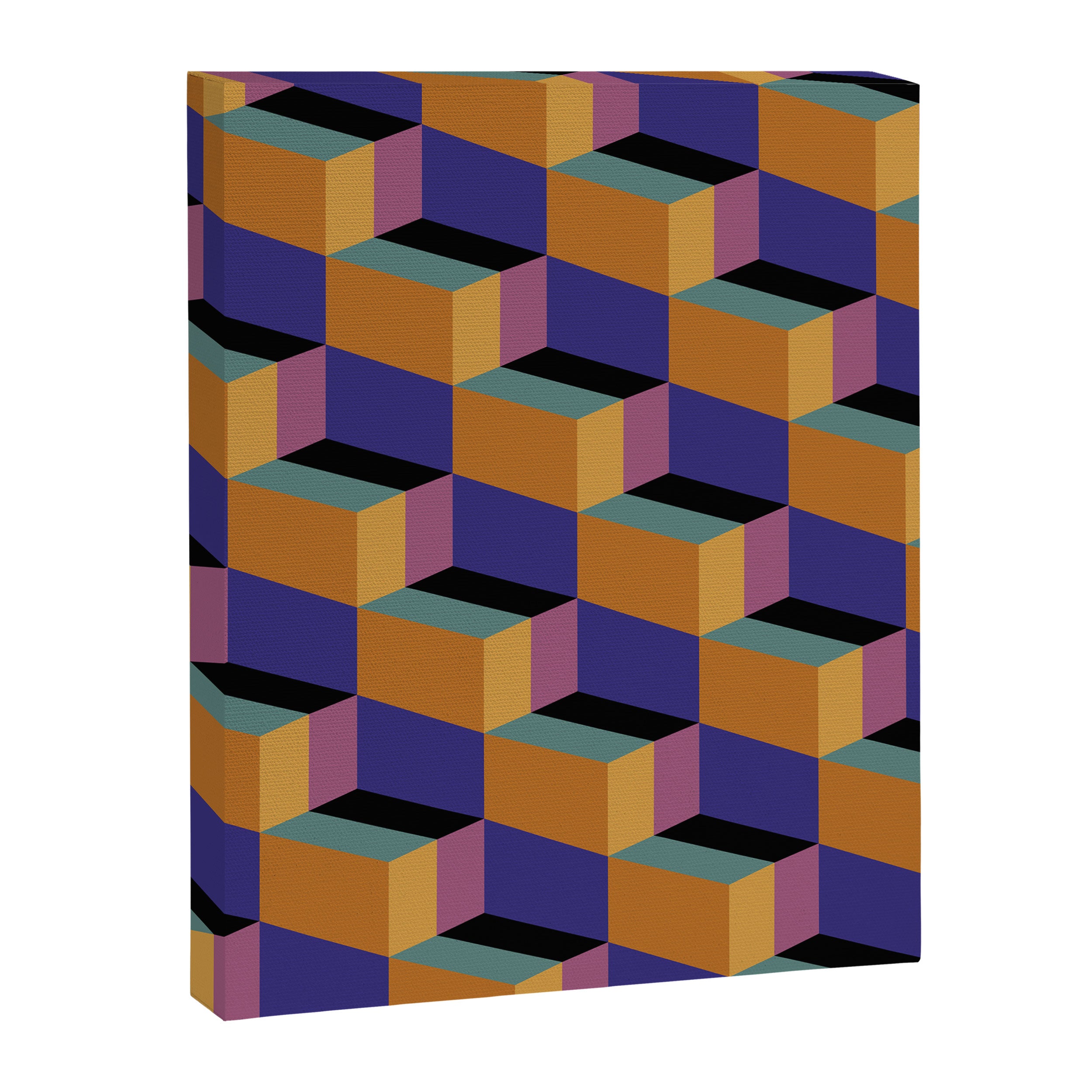 Cuboid Geometric Abstract Shapes Pattern XX Canvas Print Gallery Image 8