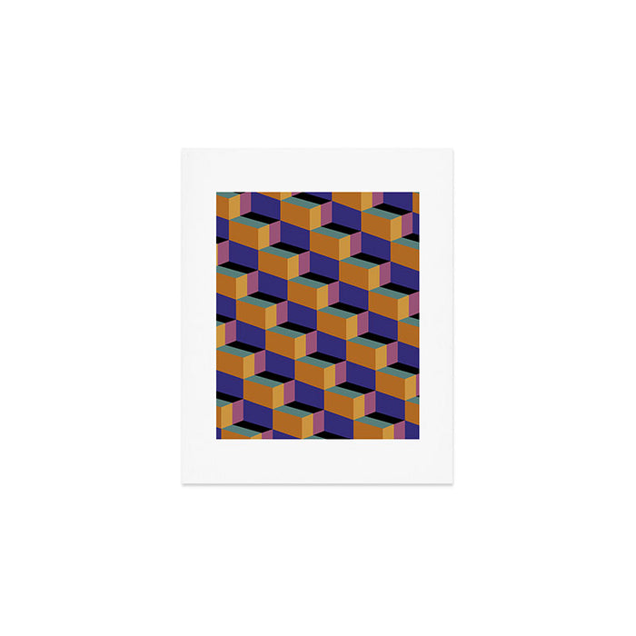Cuboid Geometric Abstract Shapes Pattern XX Art Print Gallery Image 1
