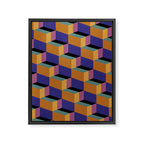 Cuboid Geometric Abstract Shapes Pattern XX Framed Canvas Print Gallery Image 8