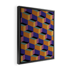 Cuboid Geometric Abstract Shapes Pattern XX Framed Canvas Print Gallery Image 2