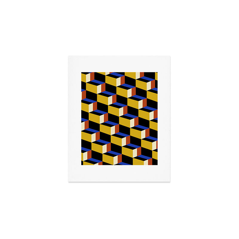 Cuboid Geometric Abstract Shapes Pattern XXI Art Print Gallery Image 1