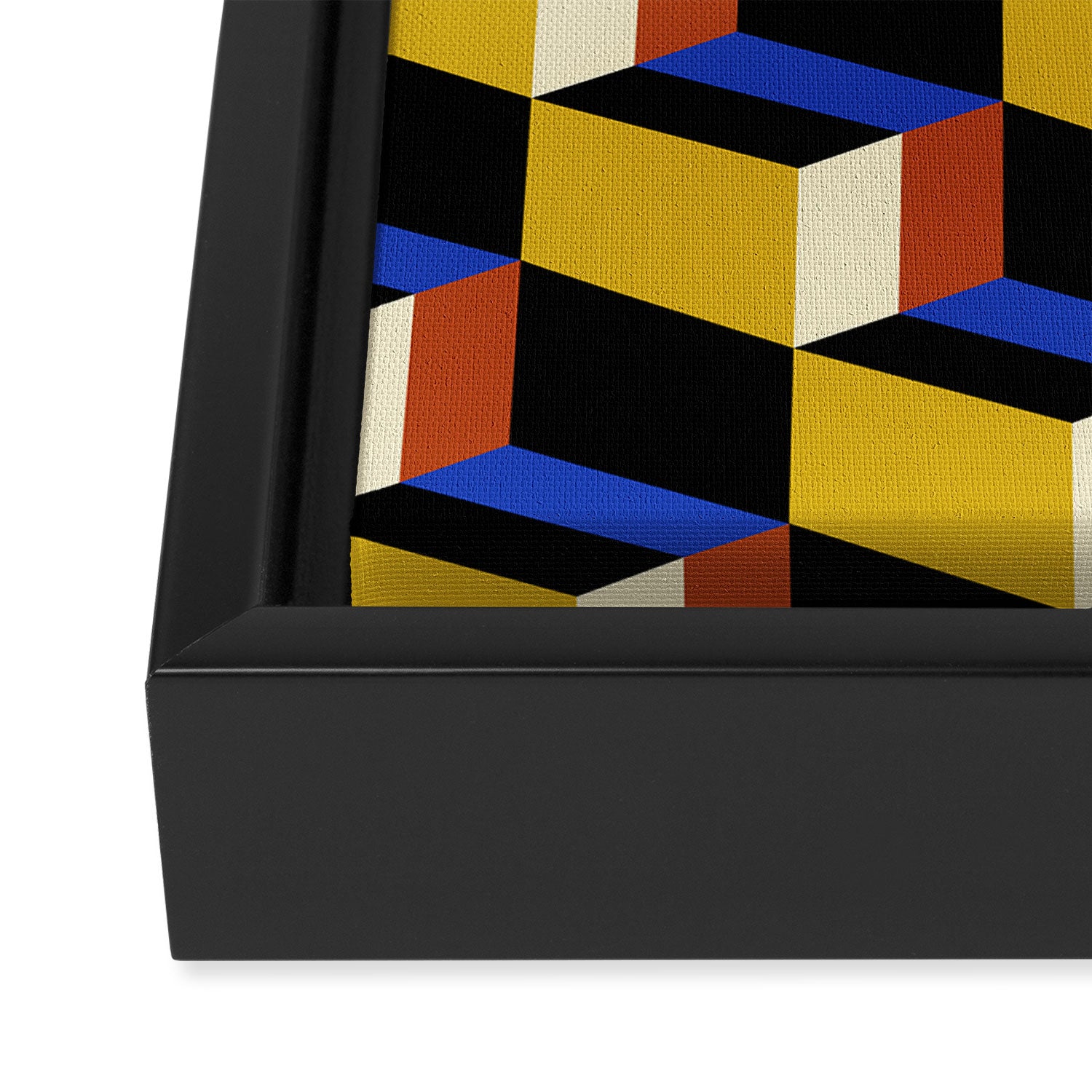Cuboid Geometric Abstract Shapes Pattern XXI Framed Canvas Print Gallery Image 3