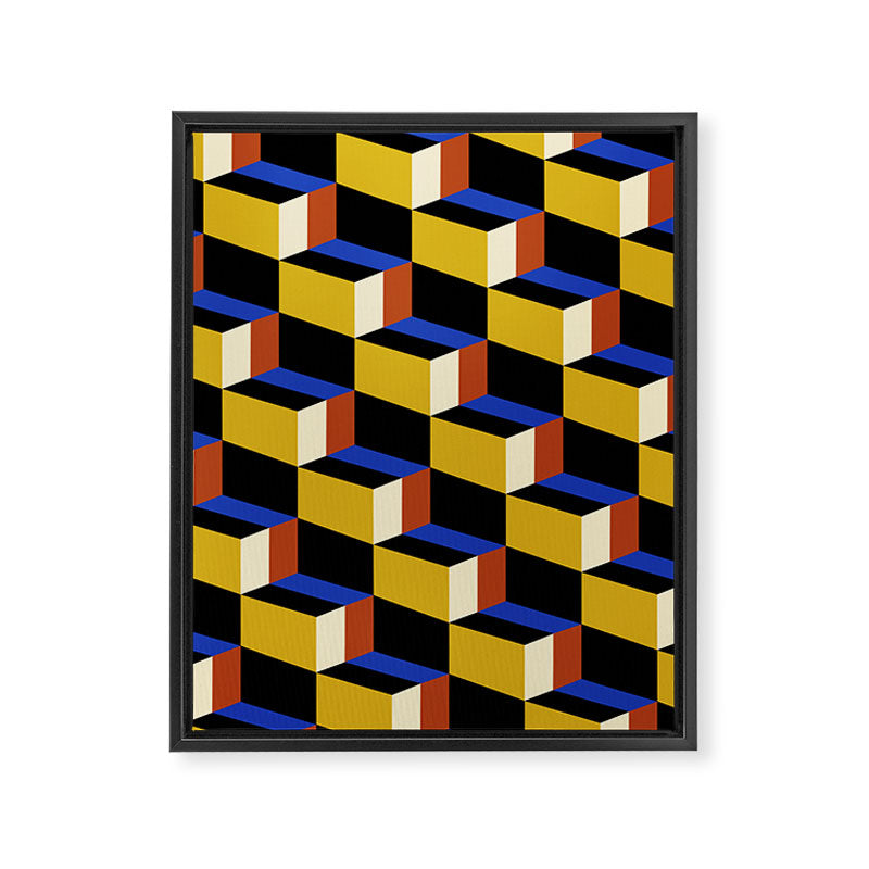 Cuboid Geometric Abstract Shapes Pattern XXI Framed Canvas Print Gallery Image 8