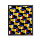Cuboid Geometric Abstract Shapes Pattern XXI Framed Canvas Print Gallery Image 8