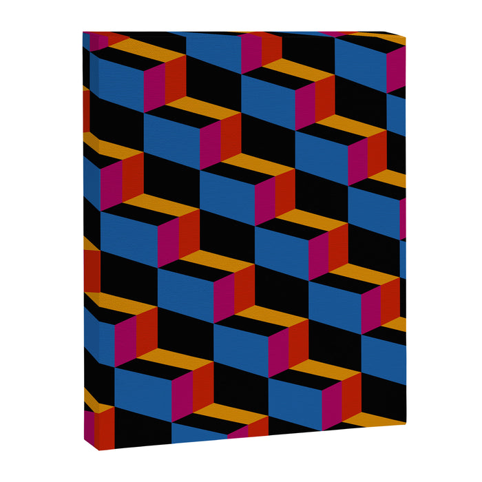 Cuboid Geometric Abstract Shapes Pattern XXII Canvas Print Gallery Image 1
