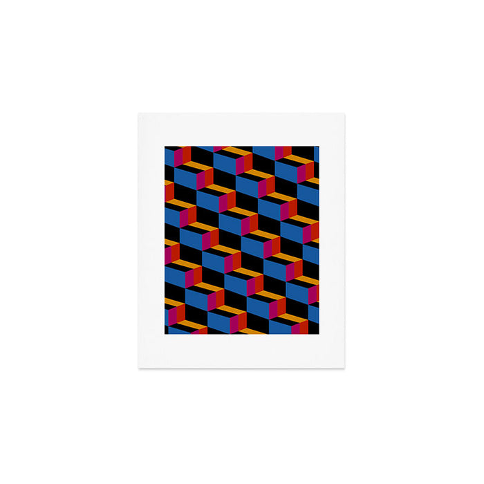 Cuboid Geometric Abstract Shapes Pattern XXII Art Print Gallery Image 1
